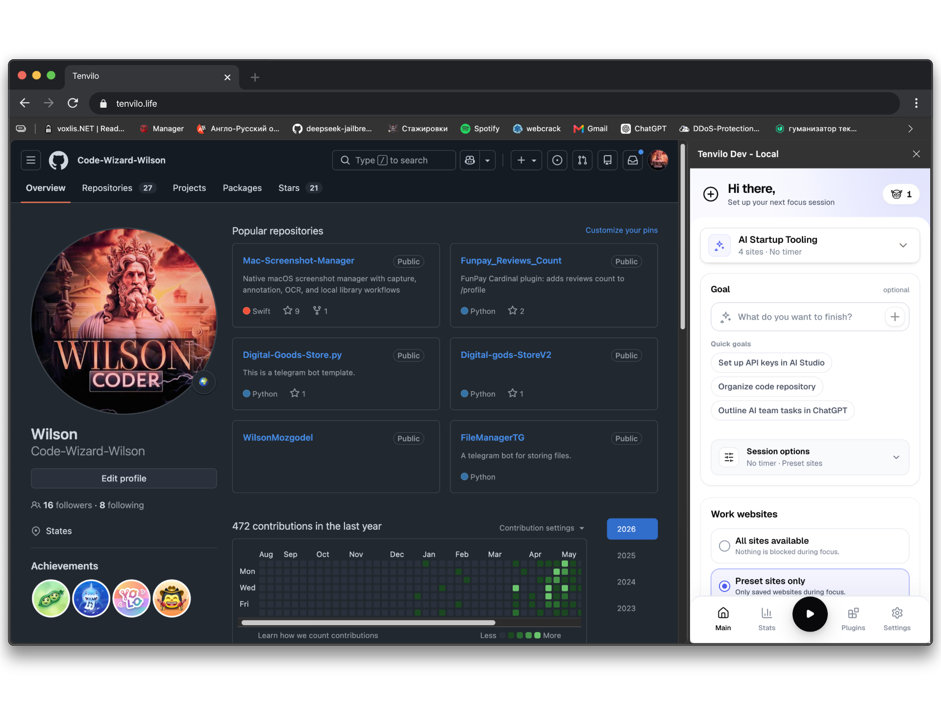 Tenvilo workflow preset compared with saved browser links